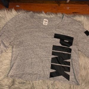 Cropped PINK long sleeve t-shirt